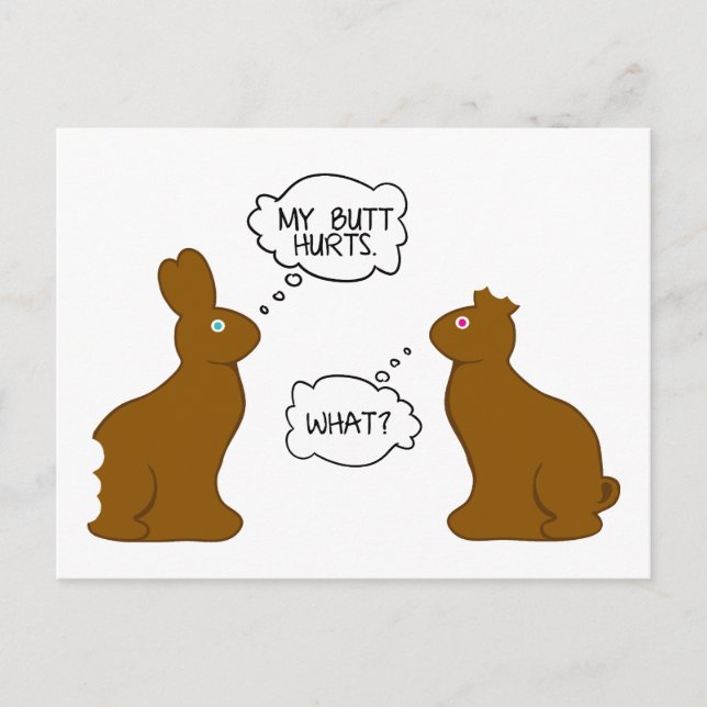 My Butt Hurts | Easter Bunnies Holiday Postcard (Front)