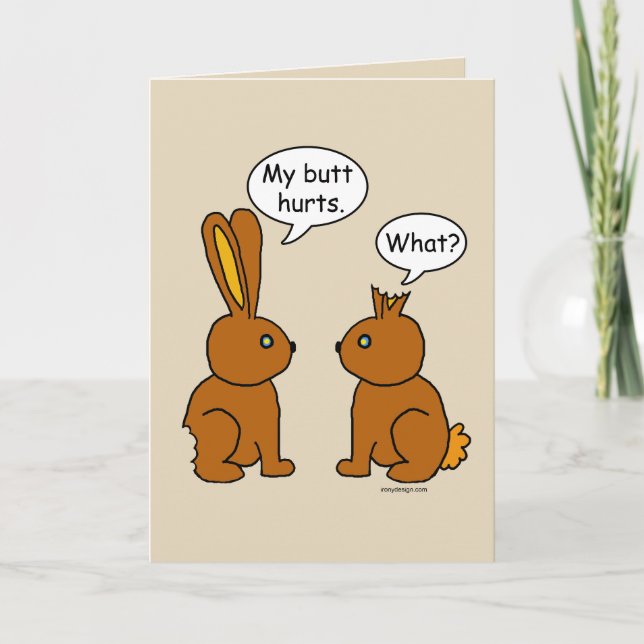 My Butt Hurts! - What? Brown Holiday Card (Front)