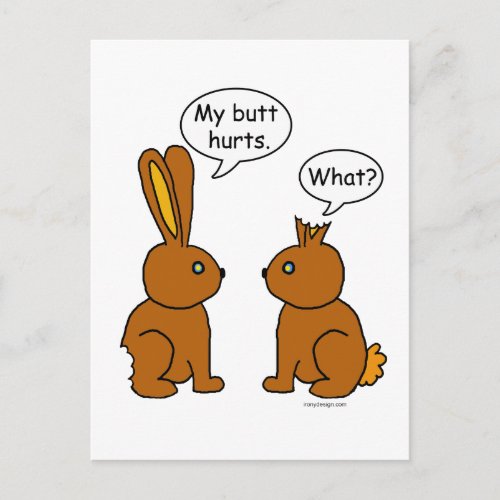 My Butt Hurts _ What Bunny Rabbit Holiday Postcard