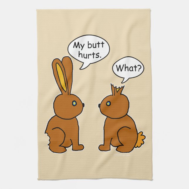 My Butt Hurts! - What? Funny Kitchen Towel (Vertical)