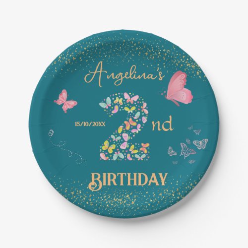 My butterfly is turning two butterfly themed paper plates