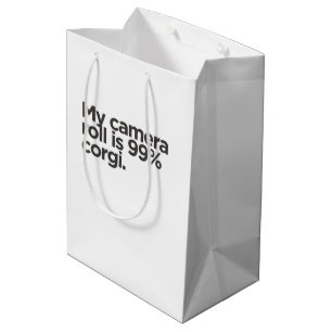 'My Camera Roll Is 99% Corgi.' Funny Corgi Parent  Medium Gift Bag
