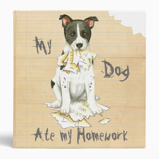 My Canaan Dog Ate My Homework 3 Ring Binder (Front)