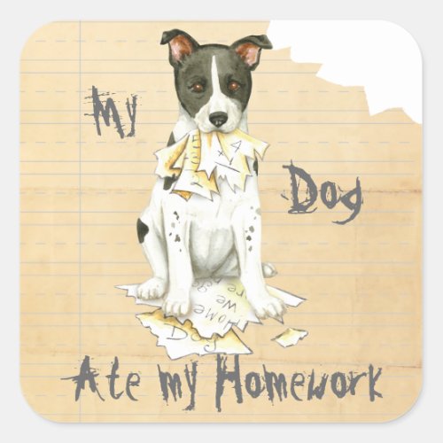 My Canaan Dog Ate My Homework Square Sticker