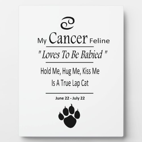 My Cancer Feline Plaque