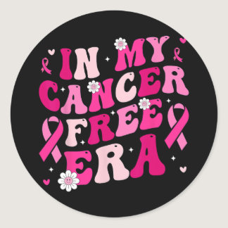 My Cancer Free Era Survivor Breast Cancer Awarenes Classic Round Sticker