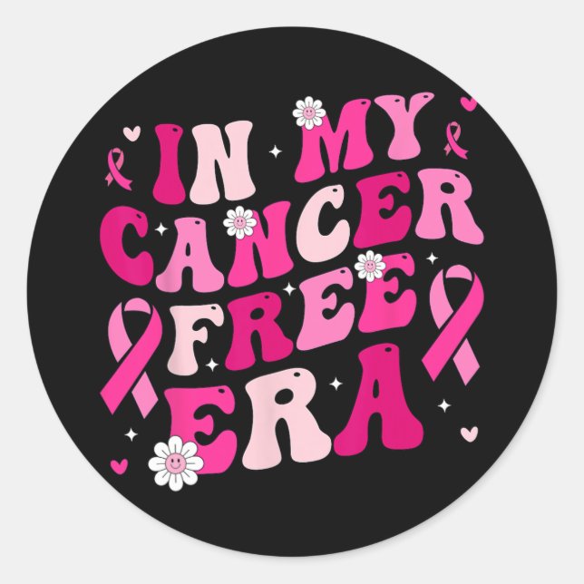 My Cancer Free Era Survivor Breast Cancer Awarenes Classic Round Sticker (Front)
