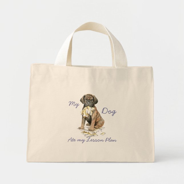 My Cane Corso Ate My Lesson Plan Mini Tote Bag (Front)