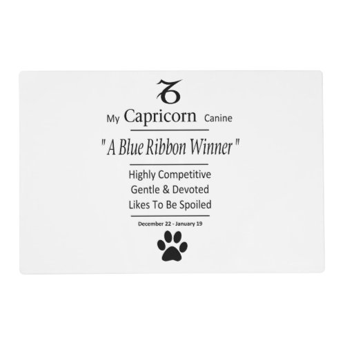 My Capricorn Canine Zodiac Dog Feeding Mat