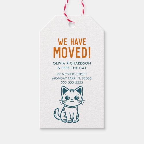 My cat and I have a new address custom colours Gift Tags