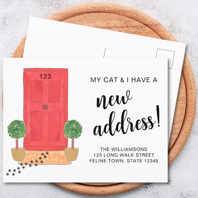 My Cat And I Have A New Address Moving Announcement Postcard (Creator Uploaded)