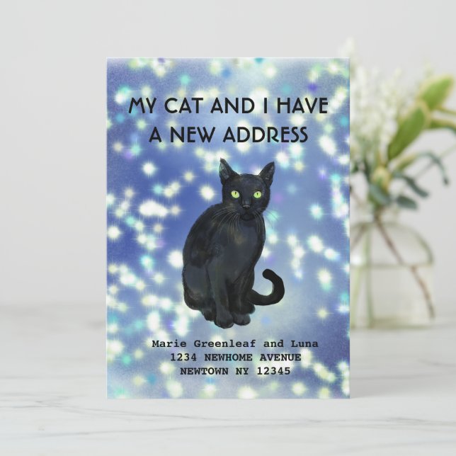 My cat and I have moved Announcement (Standing Front)