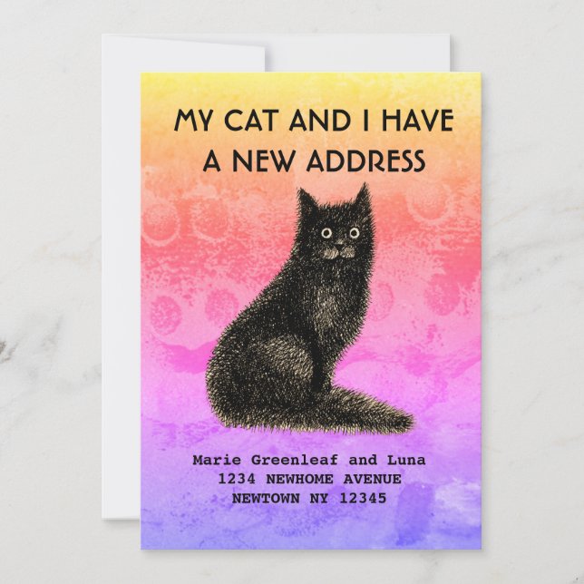 My cat and I have moved Announcement (Front)