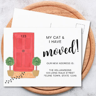 My Cat And I Have Moved Moving Announcement Postcard