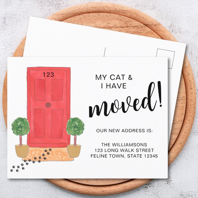My Cat And I Have Moved Moving Announcement Postcard (Creator Uploaded)