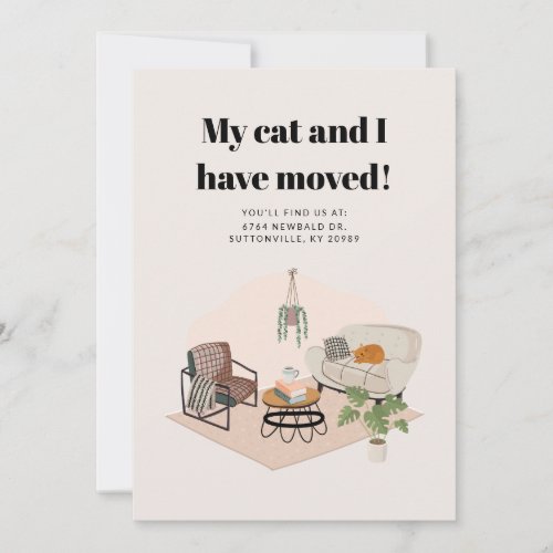 My Cat and I Moved Change of Address Moving Announcement