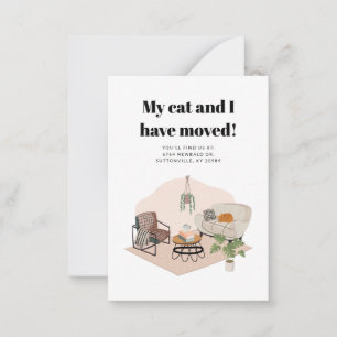 My Cat and I Moved Change of Address Moving Note Card