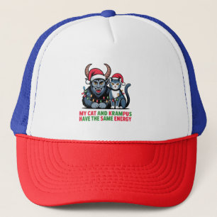 My Cat and Krampus Have the Same Energy Funny Trucker Hat