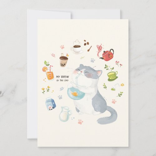 My Cat Brew of the Day Thank You Card