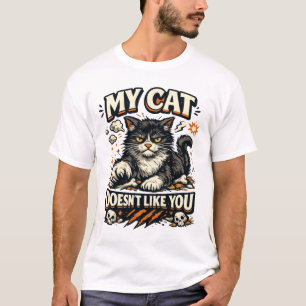 My Cat Doesnt Like You Retro T-Shirt