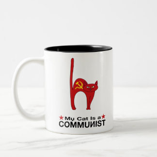 My Cat is a COMMUNIST great gift ideas politic Two-Tone Coffee Mug