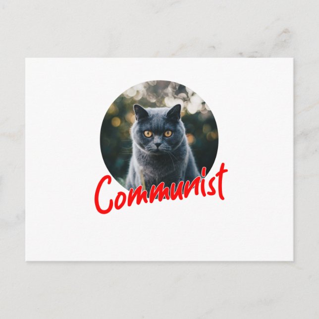 My cat is a communist holiday postcard (Front)
