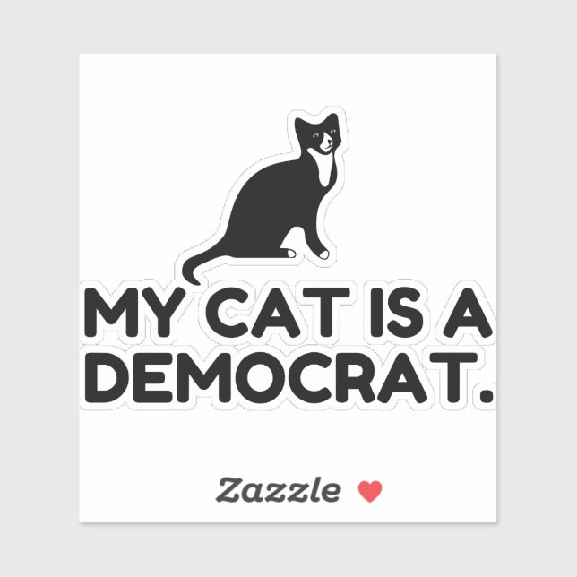My Cat Is A Democrat Sticker (Sheet)