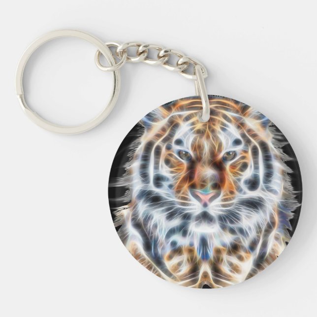 My Cat is Acting Up Tiger Style Energy Keychain (Front)