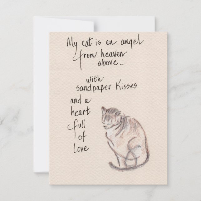 My cat is an angel from heaven note card (Front)