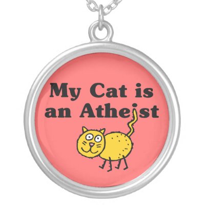 My Cat Is An Atheist Silver Plated Necklace
