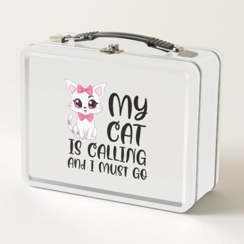 My Cat Is Calling Metal Lunch Box