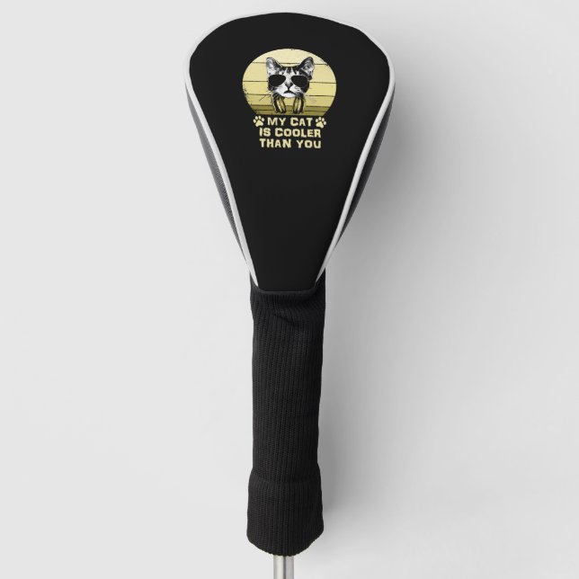 My Cat Is Cooler Than You Bling Golf Head Cover (Front)