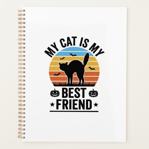 My Cat Is My Best Friend Vintage Cat Shirt Design_ Planner