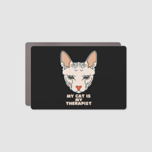 My Cat Is My Therapist Car Magnet