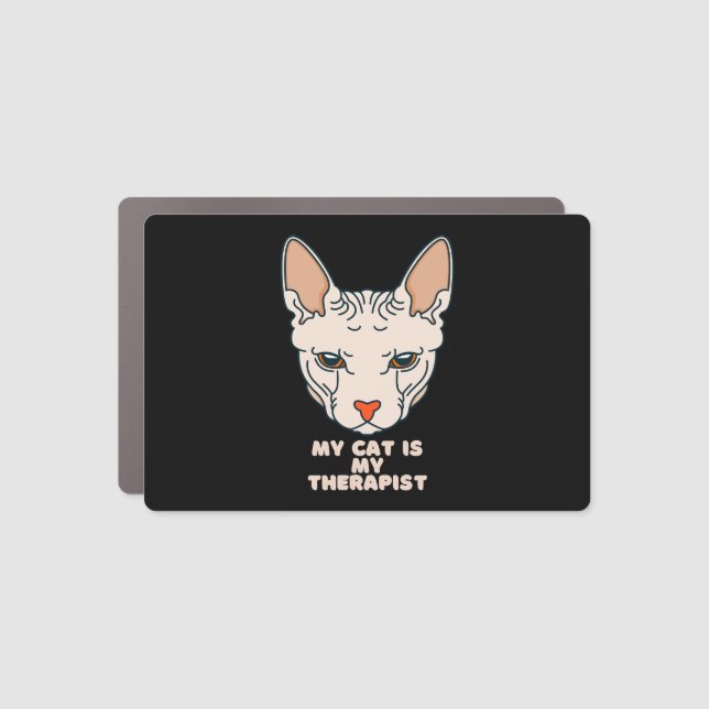 My Cat Is My Therapist  Car Magnet (Front)