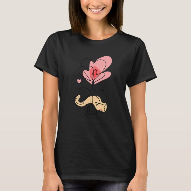 My Cat Is My Valentine, Cat Sayings Funny T-Shirt (Front)