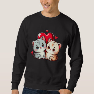 My Cat Is My Valentine Paw Heart Cat Valentine Day Sweatshirt