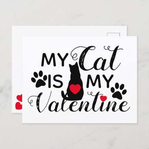 My Cat is my Valentine Postcard