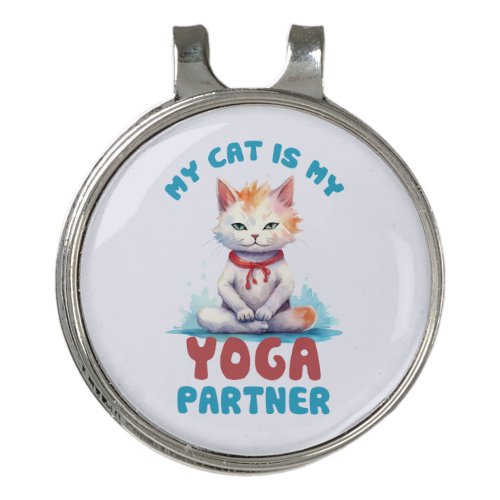 My Cat Is My Yoga Partner 2 Golf Hat Clip