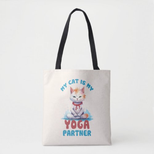 My Cat Is My Yoga Partner 2 Tote Bag