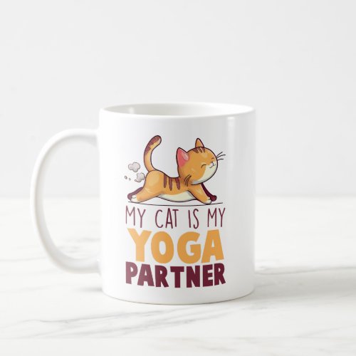 My Cat is My Yoga Partner Funny  Coffee Mug