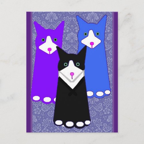 My Cat Jellybean and Friends Art   Postcard