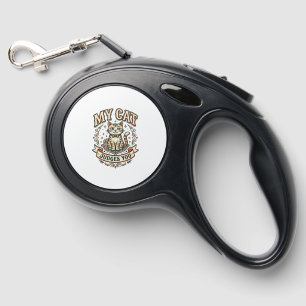 My Cat Judges You Cat Sarcasm Attitude Vintage Vec Retractable Pet Leash