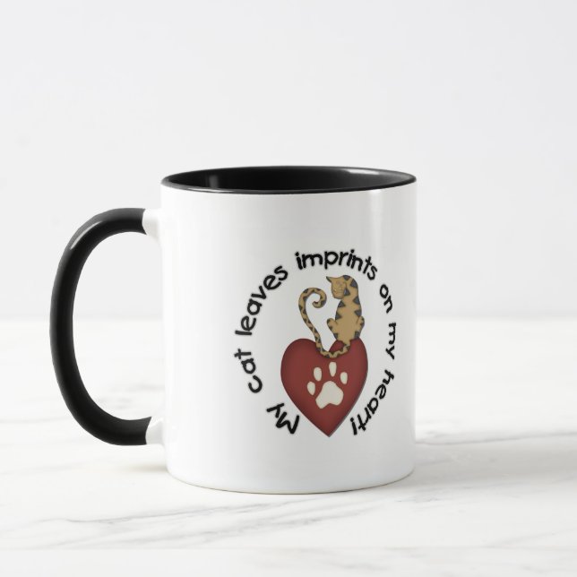 My Cat Leaves Imprints Mug (Left)