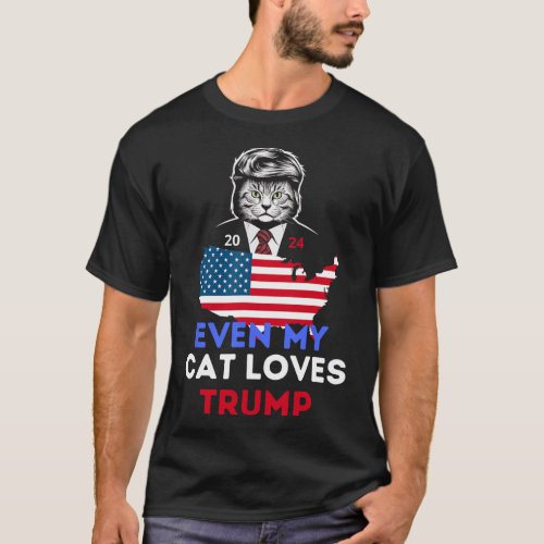 My Cat Loves Trump 2024 1  T_Shirt