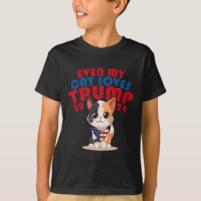 My Cat Loves Trump 2024 2  T-Shirt (Front)