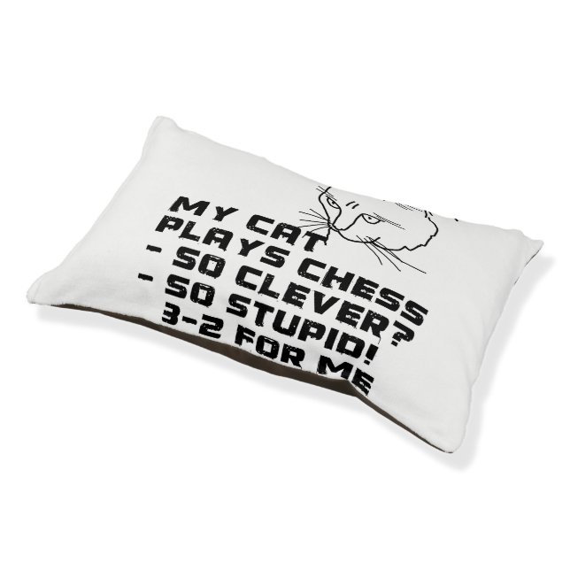 My Cat Plays Chess Pet Bed (Angled)