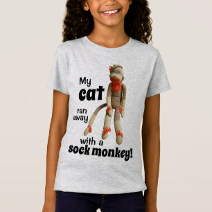 My Cat Ran Away With a Sock Monkey! Funny T Shirt
