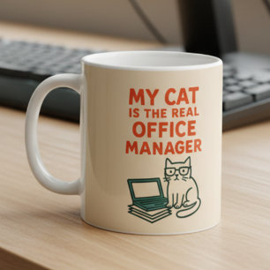 My Cat Real Office Manager – Funny Work From home Coffee Mug