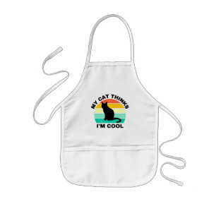 My Cat Thinks I'm Cool Kids' Apron